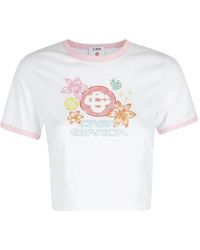 CASABLANCA - Printed Cropped T-Shirt - Lyst