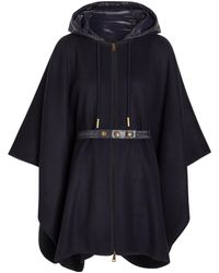 Moncler - Hooded Belted Wool-Blend Cape Coat - Lyst