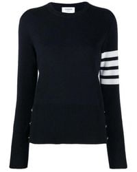 Thom Browne - 4-Bar Crewneck Knitted Jumper - Lyst