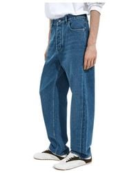 Bottega Veneta - Button Detailed Wide Leg Jeans - Lyst