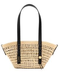 Loewe - X Paula's Ibiza Small Woven Basket Made Of Iraca Palm And Calfskin - Lyst