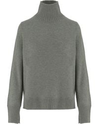 Allude - Ribbed Turtleneck Knitted Sweater - Lyst