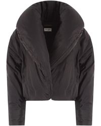Saint Laurent - Cropped Puffer Jacket - Lyst