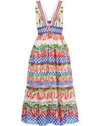FARM Rio - Printed Cotton Midi Dress - Lyst