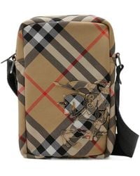 Burberry - Ekd Motif Checked Phone Bag - Lyst