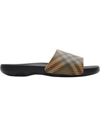Burberry - Dive Checked Slip-On Slides - Lyst