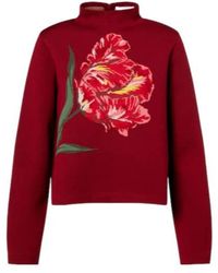 Carolina Herrera - Floral Jacquard Cotton And Wool Sweater - Lyst