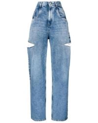 Maison Margiela - High-Waisted Cut-Out Detailed Jeans - Lyst