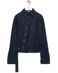 Loewe - Cotton-Blend Draped Shirt - Lyst