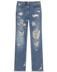 Givenchy - Straight-Leg Distressed Jeans - Lyst