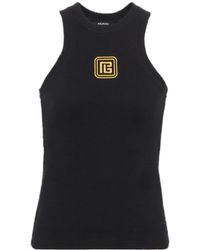 Balmain - Retro Pb Stretch Tank Top Clothing - Lyst