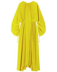 Lanvin - Gathered Crewneck Midi Dress - Lyst