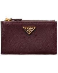 Prada - Saffiano Zipped Cardholder - Lyst
