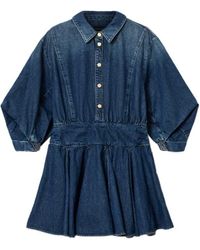 AllSaints - Arlo Denim Mini Dress - Lyst
