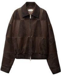 Versace - Geometric Panelled Leather Jacket - Lyst