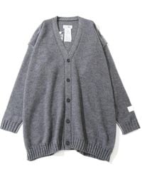 MM6 by Maison Margiela - Button-Fastening Oversized Knitted Cardigan - Lyst