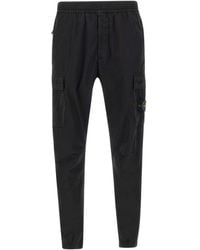 Stone Island - Elastic-Waist Casual Trousers - Lyst