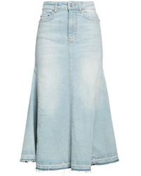 Ganni - Denim Midi Skirt - Lyst
