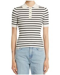 Marella - Striped Short-Sleeved Polo Shirt - Lyst