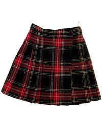 Saint Laurent - Plaid Pleated Skirt - Lyst