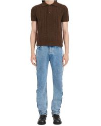 MM6 by Maison Margiela - Cable-Knit Polo Shirt - Lyst