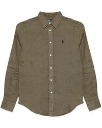 Polo Ralph Lauren - Logo Embroidered Curved Hem Shirt - Lyst