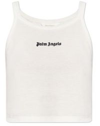 Palm Angels - Logo Embroidered Cropped Top - Lyst