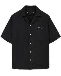 AllSaints - Wilder Logo-Embroidery Short-Sleeve Shirt - Lyst