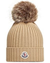 Moncler - Wool Beanie With Pom Pom - Lyst