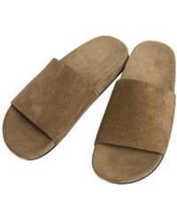 The Row - Hugh Leather Flat Slides - Lyst