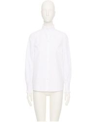 Valentino - Ruffled High-Neck Button-Up Shirt - Lyst