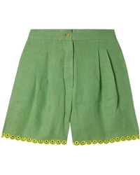 Sleeper - Trimmed Linen Pajama Shorts - Lyst