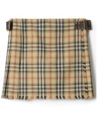 Burberry - Check Wool Mini Kilt Clothing - Lyst