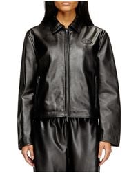 DIESEL - Simple And Versatile Leather Jacket - Lyst