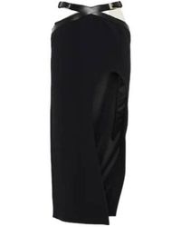 David Koma - Leather-Trimmed Midi Skirt - Lyst