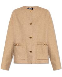 Versace - Crewneck Button-Up Jacket - Lyst