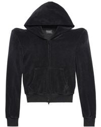 Balenciaga - Round Shoulder Zip-Up Hoodie Small Fit - Lyst