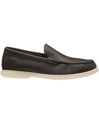 BOSS - Grained Leather Loafers - Lyst
