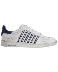 DSquared² - Premium Calf Leather Sneakers With Metallic Studs - Lyst