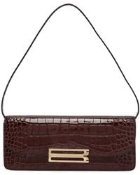 Victoria Beckham - Genuine Leather Crocodile Print Clutch - Lyst