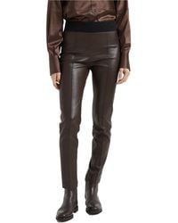 Brunello Cucinelli - Stretch Leather Leggings - Lyst