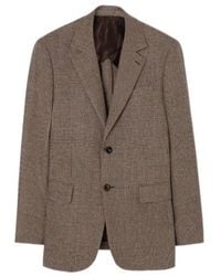 Burberry - Check Wool Linen Blend Sloane Tailored Jacket - Lyst
