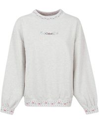 Chloé - Chloé Floral Trim Knitted Sweater - Lyst