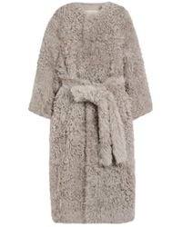 Ami Paris - Shearling Belted Coat - Lyst