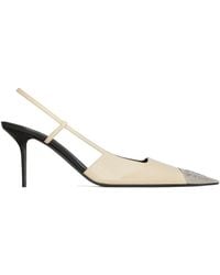 Saint Laurent - Jeanne Cap-Toe Slingback Heeled Pumps - Lyst