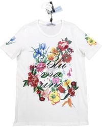 Blumarine - Floral Printed T-Shirt - Lyst
