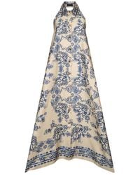 Liu Jo - Halterneck Printed Long Dress - Lyst