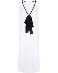 Fabiana Filippi - Bow-Detailed V-Neck Sleeveless Long Top - Lyst