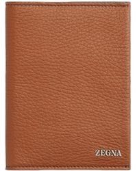 ZEGNA - Logo Plaque Bi-Fold Passport Case - Lyst