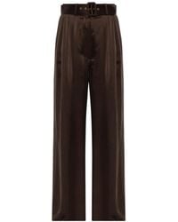 Zimmermann - Belted Pleated Wide-Leg Pants - Lyst